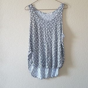 White tank top with black pattern